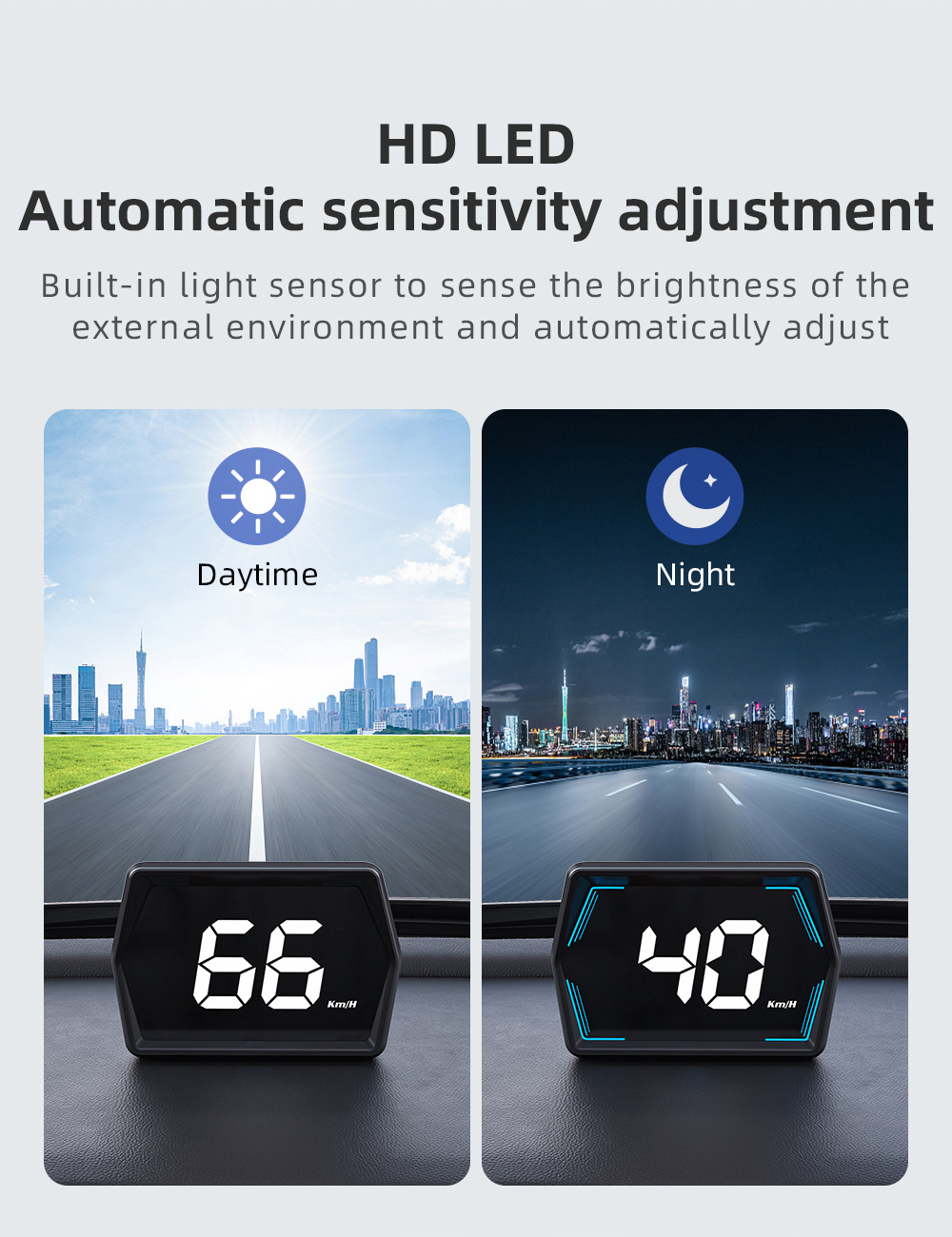 Car HUD Head-Up Display GPS Speed Compass USB Interface for Truck Bus