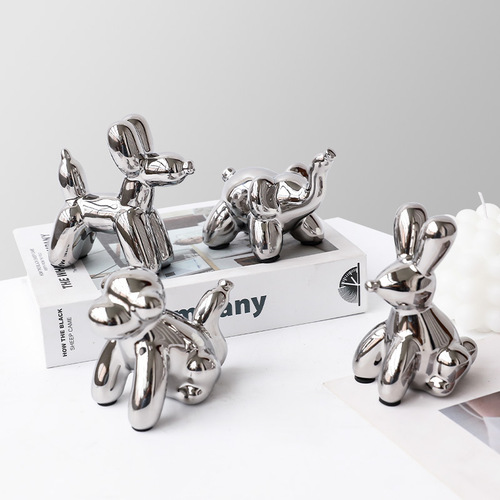 Modern Minimalist Creative Balloon Dog Ceramic Craft Sample Room Home Living Room Children's Room Desk Decor Ornament