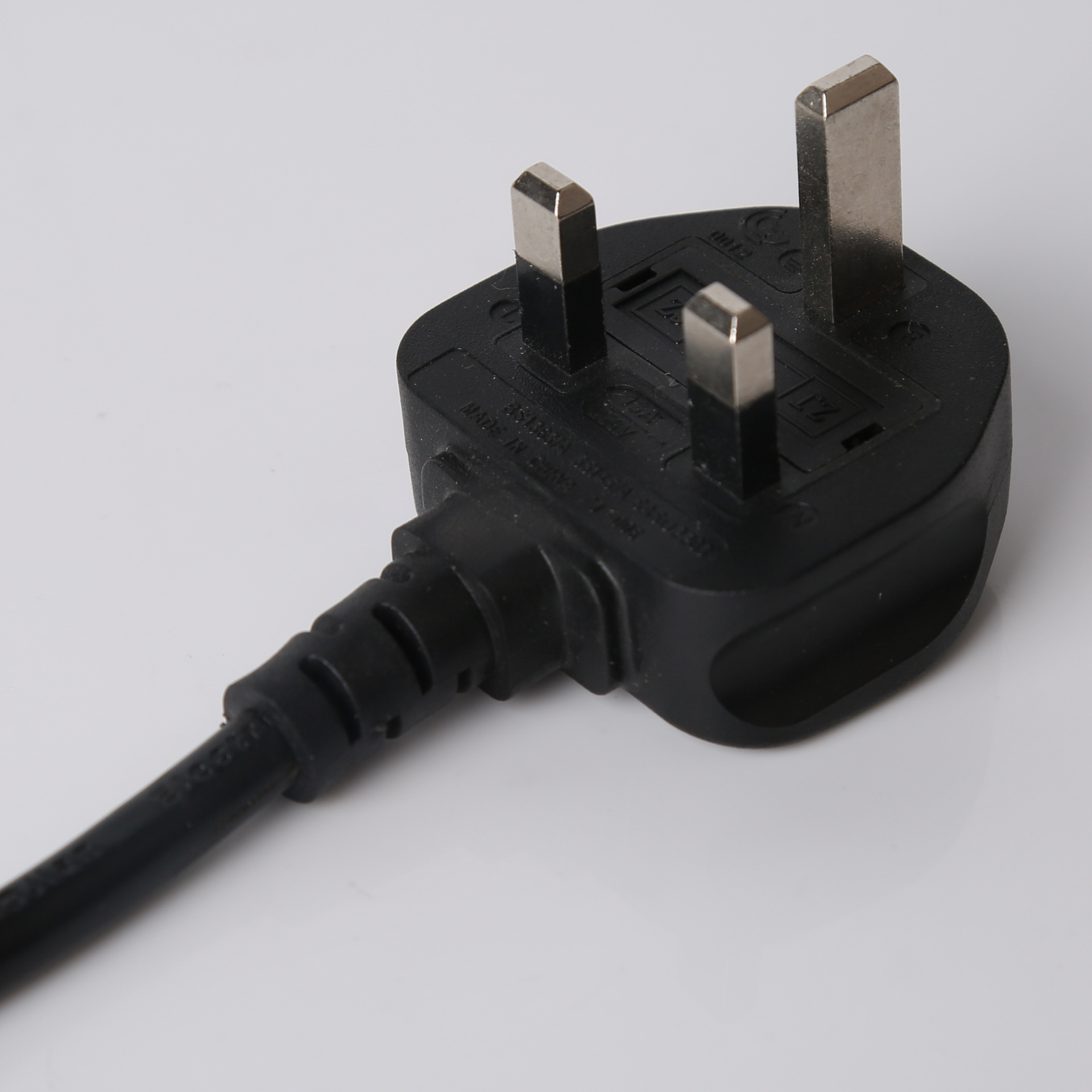 厂家供应 纯铜三芯英式插头 品字尾AC电源线