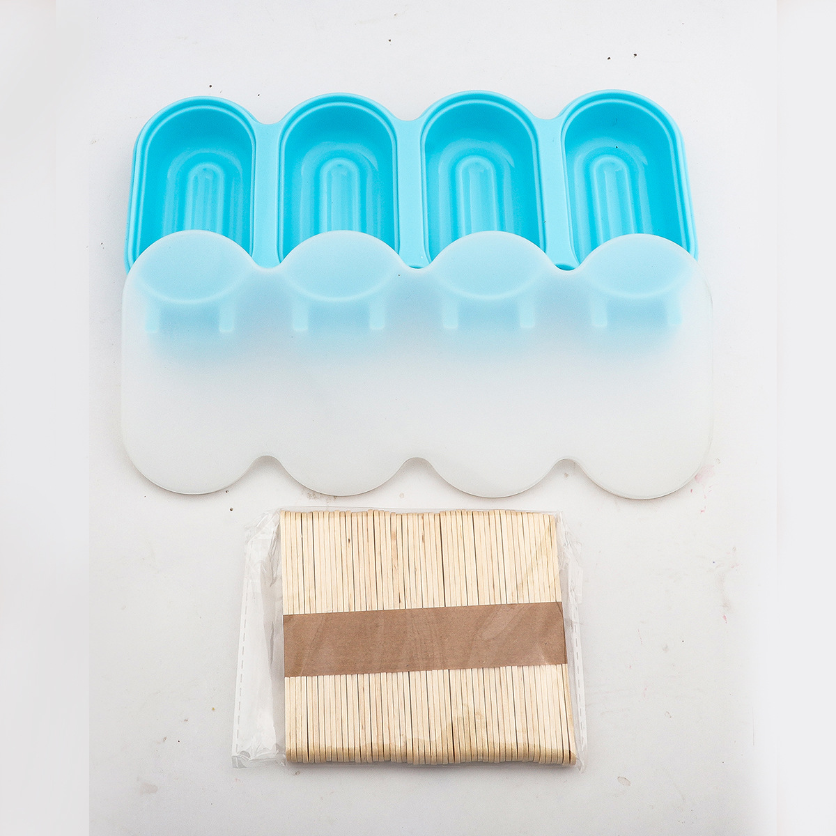 Nuevo molde de helado elíptico helado casero helado helado molde de silicona de grado alimenticio molde de helado