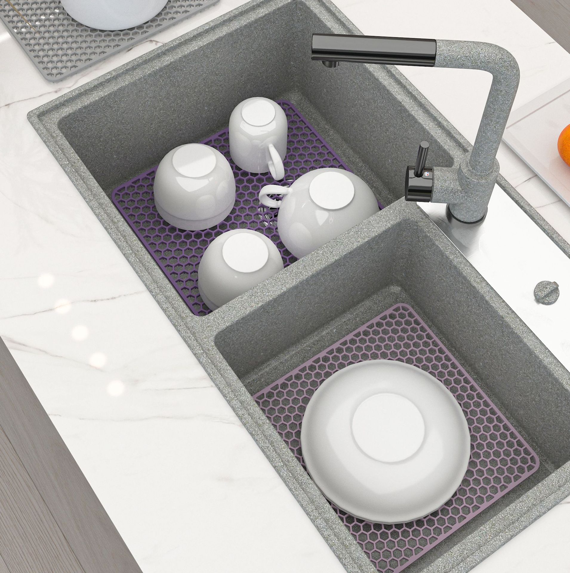 Estera de drenaje de aislamiento de silicona engrosada antideslizante fregadero de cocina protección inferior estera de silicona estera de filtro hueco