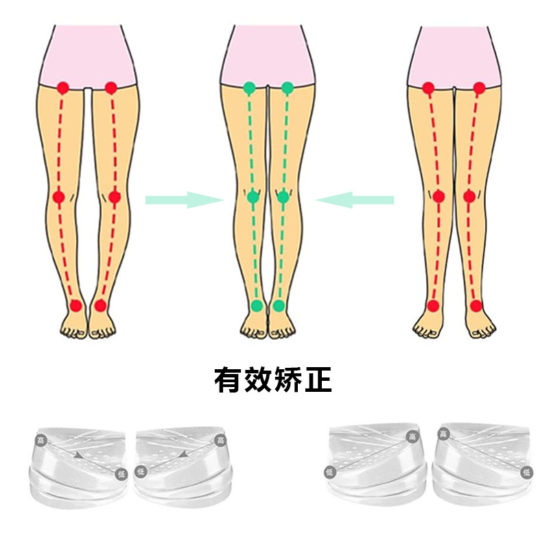 Amazonas aumento medio almohadilla de altura invisible aumento interno ajustable tipo XO pierna corrección plantilla suave amortiguador taconer