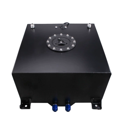Automobile 40L auxiliary fuel tank aluminum buffer tank mirror polished battery foam plastic cover with sensor fuel tank (Fuel tank) - black