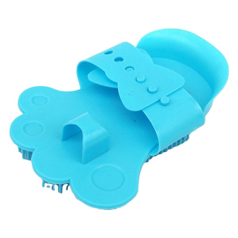 Nueva mascota cepillo de baño en forma de pie perro baño masaje cepillo de pelo largo disponible suministros de belleza al por mayor