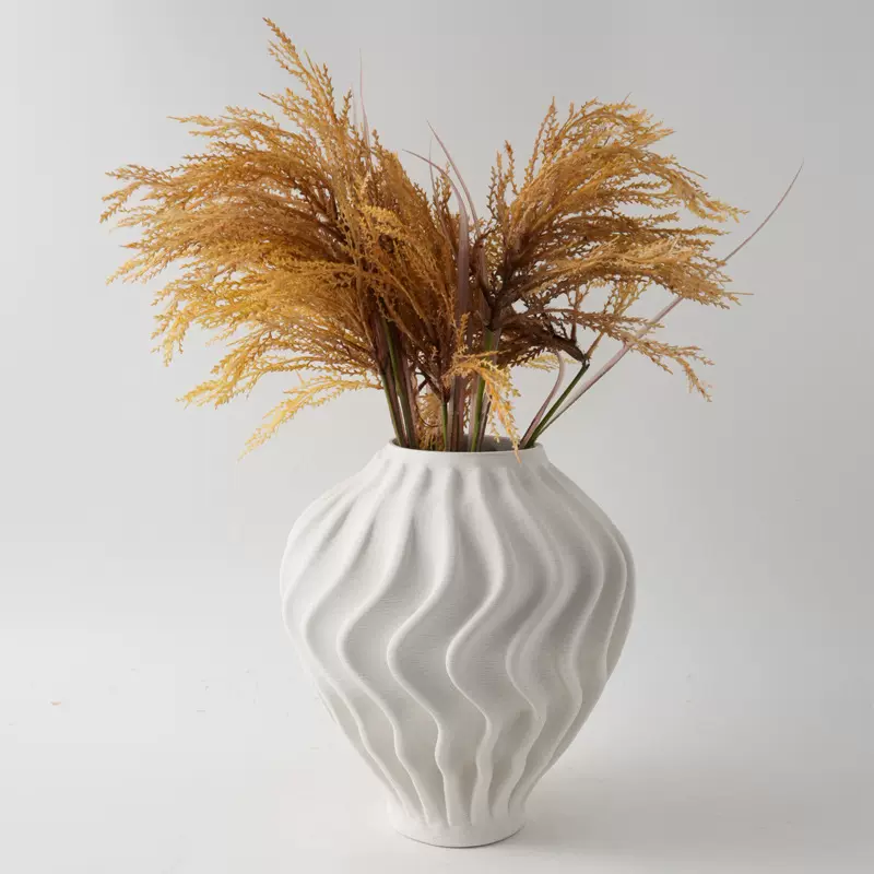 现代简约3D打印陶瓷异形花瓶摆件样板间客厅桌面艺术插花器装饰品