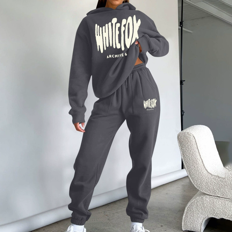 Европейский и американский трансграничный весенне-осенний и зимний новый свитер набор с буквенно-печатной модной спортивной LOGO пуловер с длинными рукавами