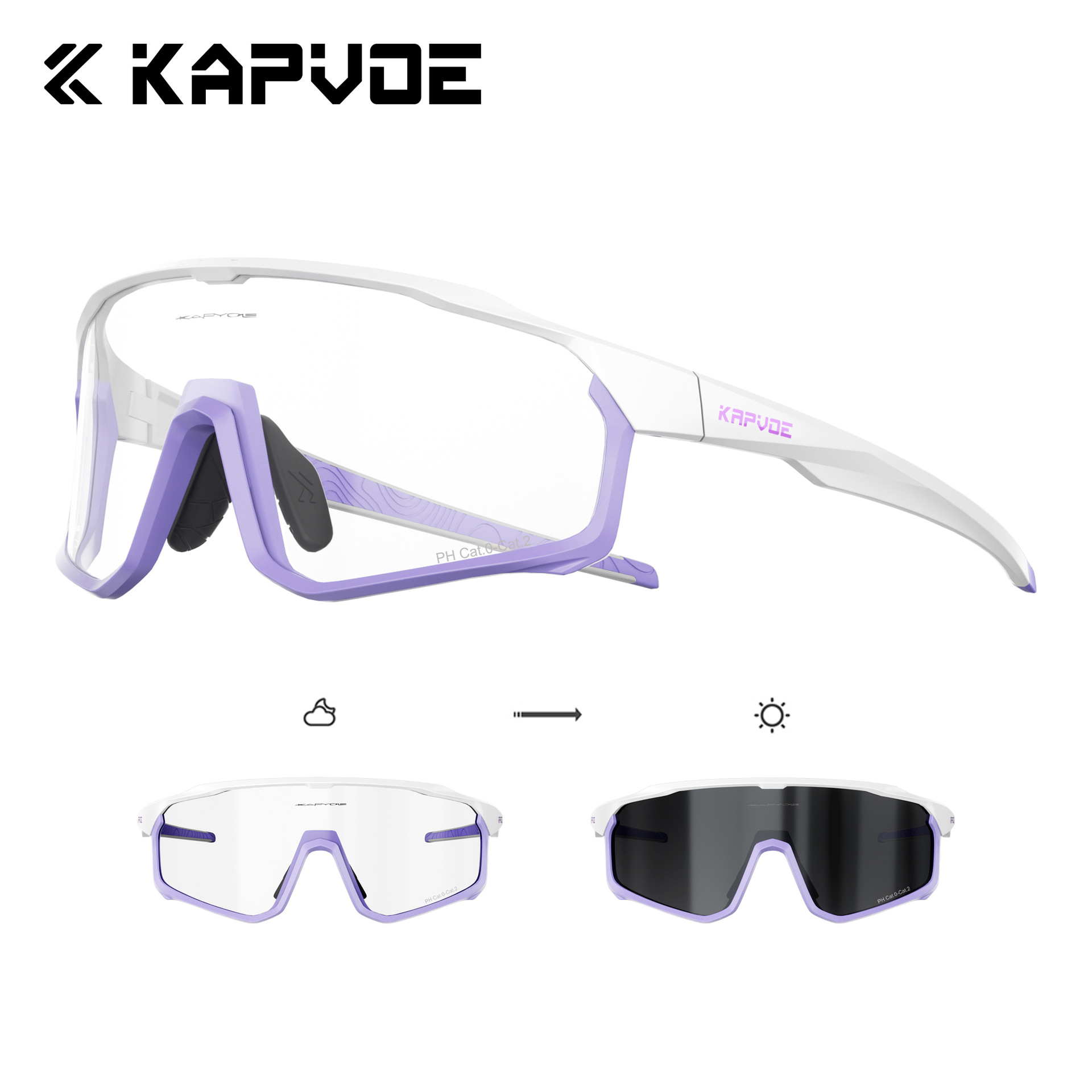 Gafas Fotocromáticas de Ciclismo TR90 Marco Desmontable A Prueba de Viento para Deportes al Aire Libre