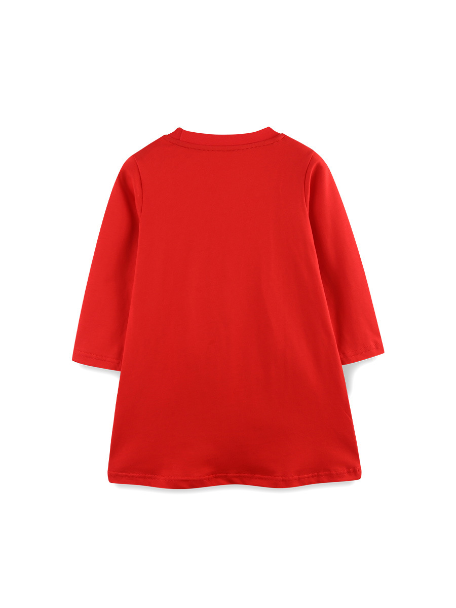 Vestido de niña de estilo europeo y americano de otoño nuevos productos Navidad bordado vestido de princesa de niños de algodón de punto vestido de niños