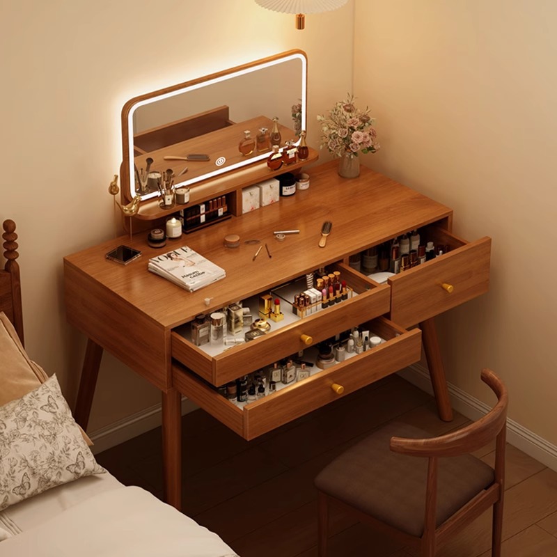 Tocador Dormitorio Moderno Simple Nuevo Mesa de maquillaje chino Espejo de maquillaje de lujo ligero Mesa de tocador Tocador de apartamento pequeño