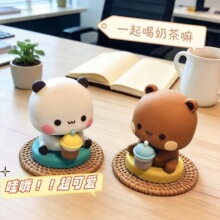 熊猫一二布布手办动漫摆件桌面玩偶卡通可爱潮玩公仔小玩具