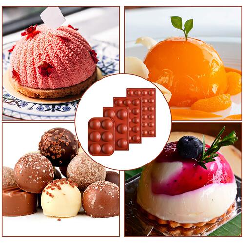 Sanxin 6-piece semi-circular French mousse cake silicone mold DIY 15-hole ball sandwich chocolate mold