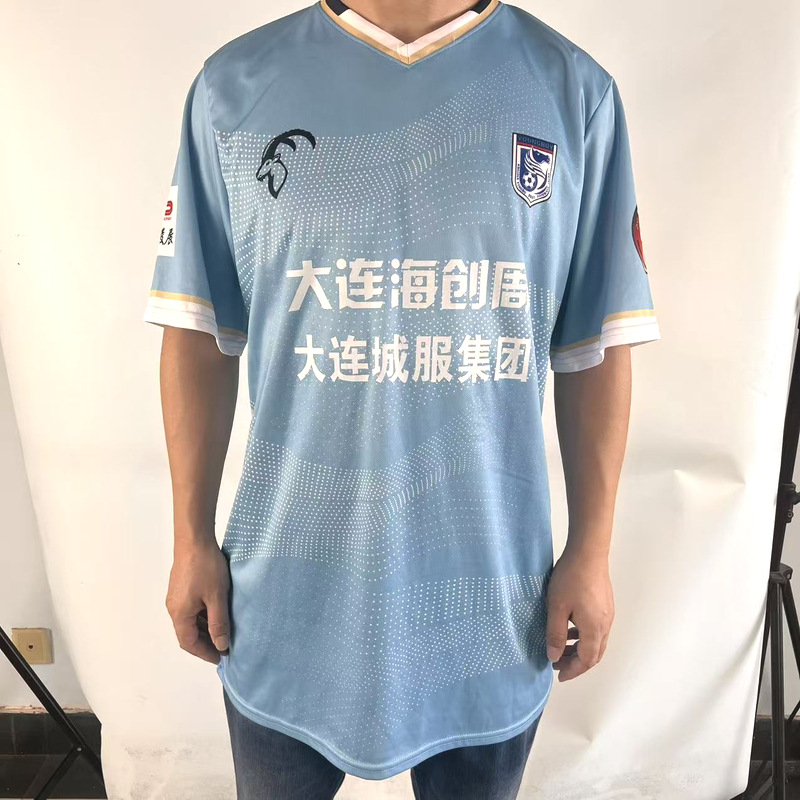 Impresión digital 3D de cuello en V ropa de fútbol transpirable Copa del Mundo deportiva camiseta de fútbol de manga corta