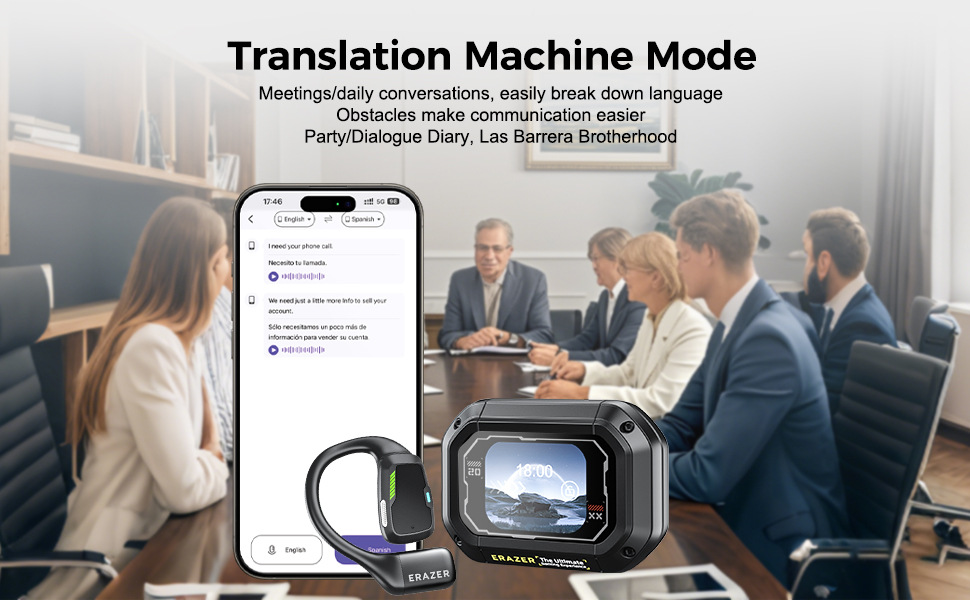 Ability XP6 Bluetooth Earbuds with AI Translation 165 Languages OWS Ear-hook Hi-Fi Sports Earphones Cross-border