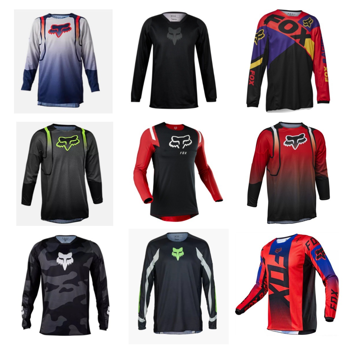 Foreign Trade Fox Head Fox Downhill Suit Mountain Bike Cycling Suit Top Long-Sleeved Off-Road Racing Suit Quick-Drying T-Shirt