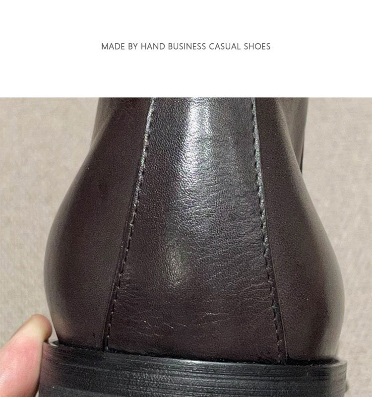 Scarpe in pelle casual da lavoro alte in pelle Stivali retrò neri Stivali alti alla moda tutto in uno da uomo britannici_voghion.com