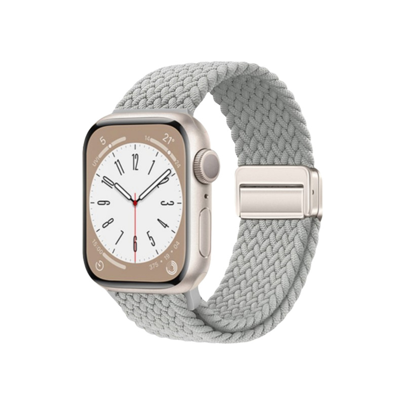 适用AppleWatch时尚四点磁吸扣尼龙编织回环苹果表带实用显质感|undefined