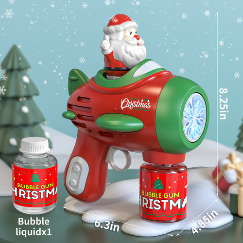 Cross-border new Christmas bubble machine creative Christmas gift toy automatic handheld children's electric bubble gun batch