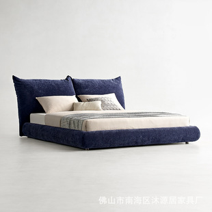 意式极简布艺床EDRA花瓣床现代简约雪尼尔绒双人轻奢baxter主卧室-阿里巴巴