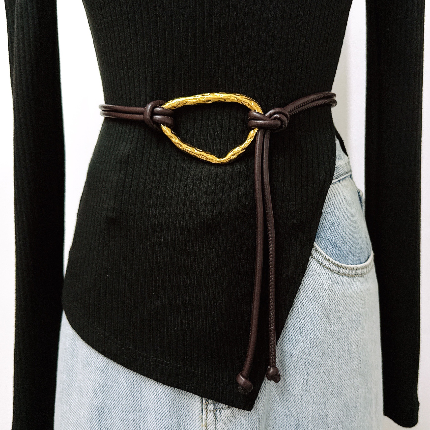 Cinturón de cordón de moda retro cinturón de mujer cinturón de decoración abrigo vestido cinturón de cuero casual cinturón de cintura de estilo europeo y americano