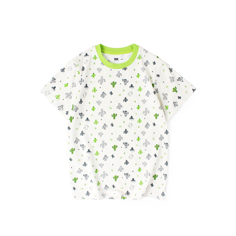 Verano estilo coreano ropa para niños nueva camiseta de manga corta para niños contraste color completo impreso de moda Top niñas entrega de manga corta
