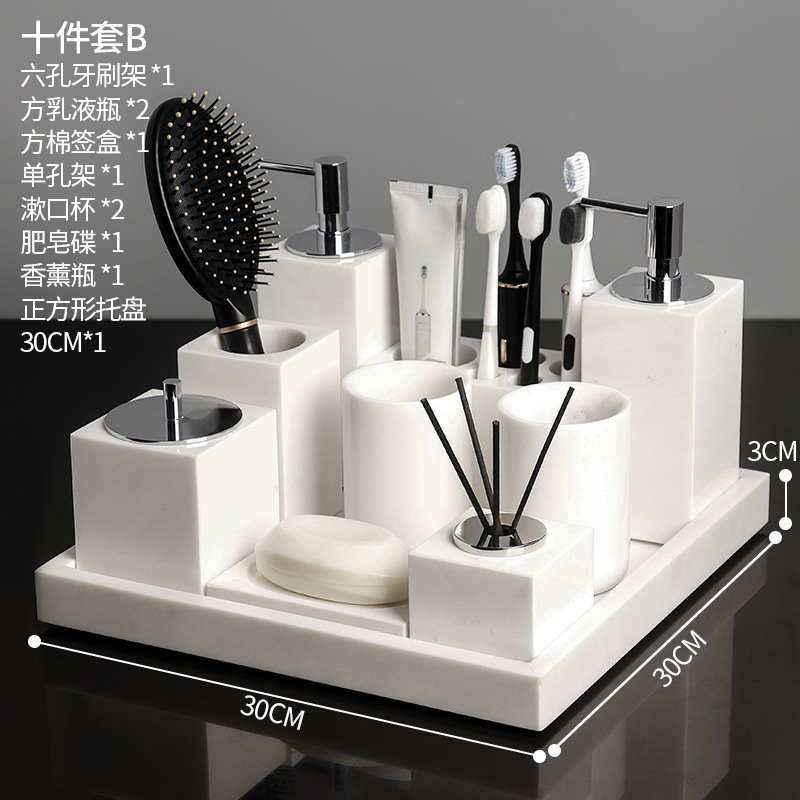 Conjunto de diez piezas azul jazz blanco B