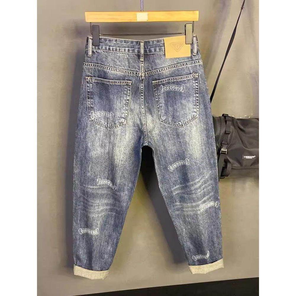 Loose Fit Men's Pants, 2026 Spring New Trendy And Cool Printed Jeans, American Retro Washed Men's Pants_mkmklike.com