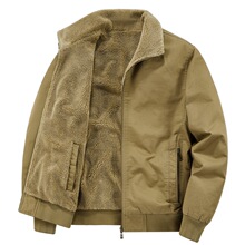 男士加绒外套工装大码防寒棉袄男装羊羔绒保暖上衣冬季棉衣8877