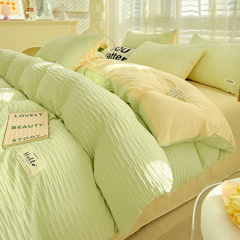 Bedding Set Japanese Style, Skin‑Friendly Bubble Gauze Cotton, 3–4 Piece, Multiple Sizes