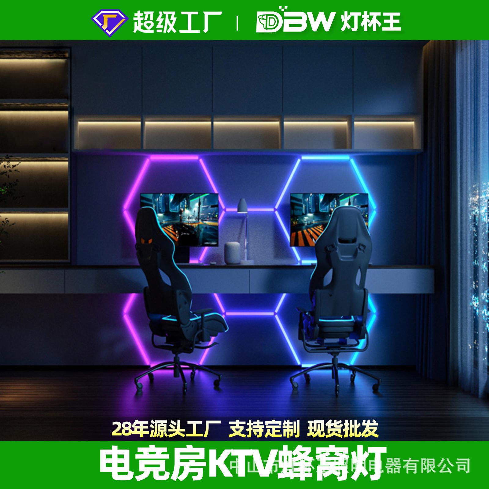 Copa de lámparas rey comercio exterior estilo RGB atmósfera de luces deportivas sala KTV gimnasio bar música ritmo decida panal lámpara de pared