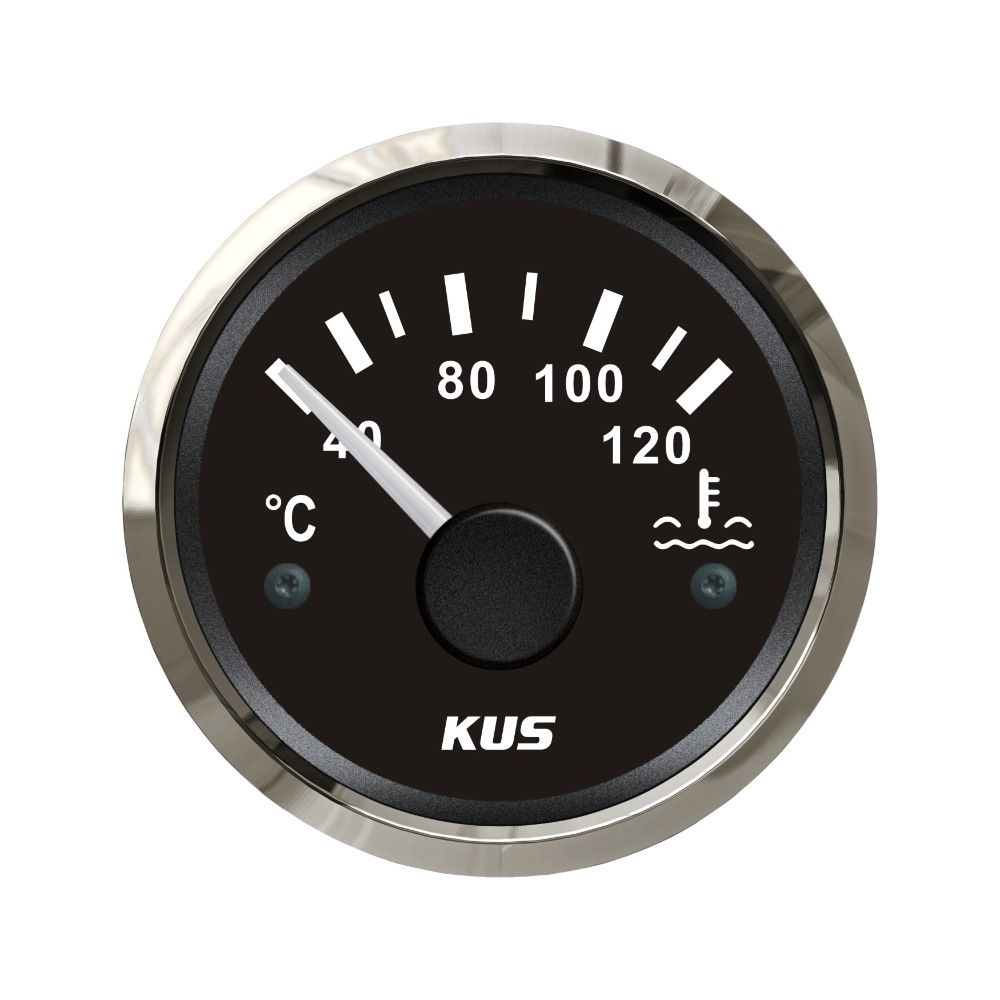 Universal KUS 52mm Water Temperature Gauge 12V 24V Universal with Backlight (automobile instrument) - black-gauge