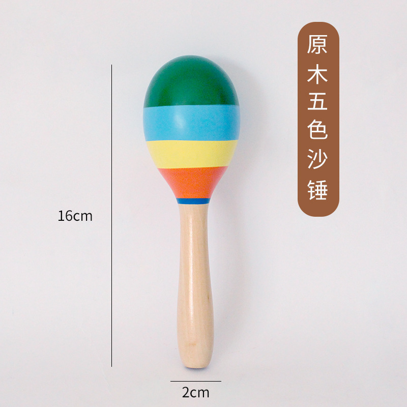15cm medio martillo de arena instrumento de percusión madera color Bola de arena jardín de infantes Orff instrumento musical juguete de educación temprana