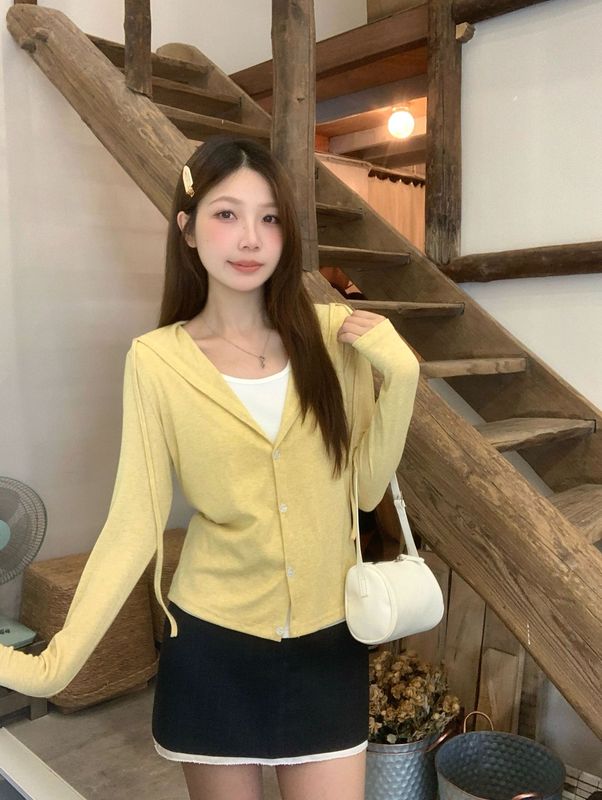 2025年秋装新款胖mm大码女休闲百搭撞色假两件连帽长袖气质上衣|undefined