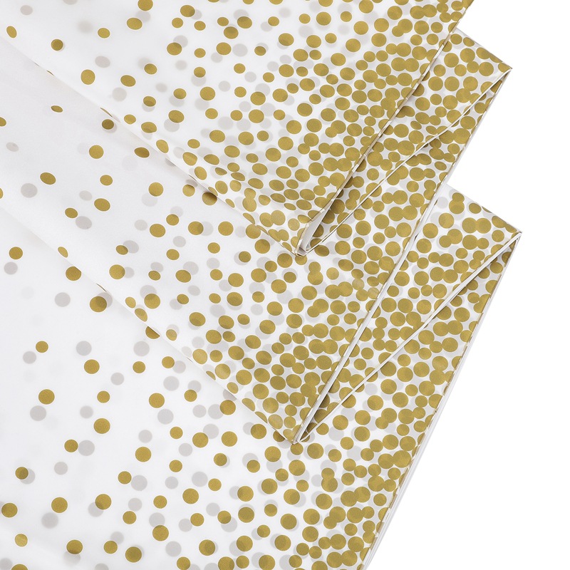 PEVA White Golden Dot mantel rectangular impermeable y a prueba de aceite adecuado para fiesta de picnic fiesta
