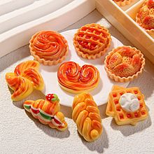 2026新款面包饼干仿真树脂食玩摆件diy奶油胶配件发夹diy玩具配件