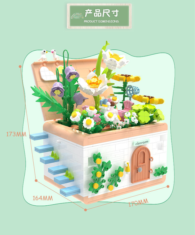 Zhe Gao mini partículas 663016 sabiduría jardín modelo bloques de construcción montaje juguetes educativos para hombres y mujeres regalo