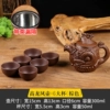 Gaolongfeng pot+6 large cups brown