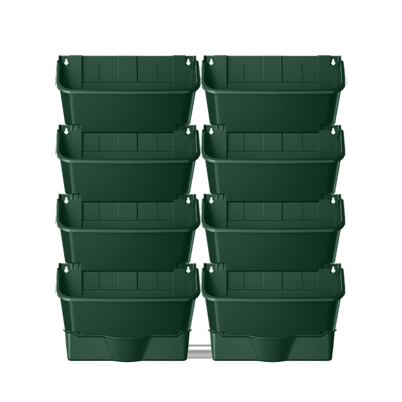 8 wall-mounted flower pots suit vertical multi-layer combination plastic flower tray large indoor and outdoor hanging planting pots