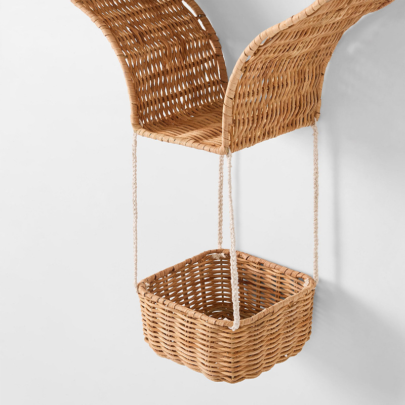 Plantas naturales de caña trenzada de globos térmicos estantes de pared de estantes de pared