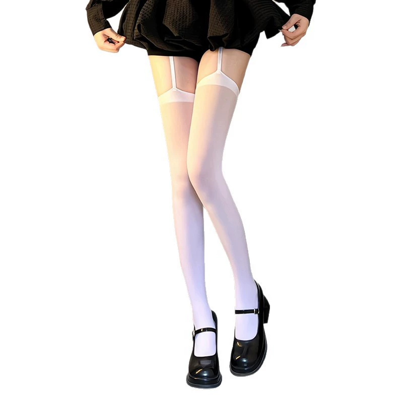  Velvet swan, cute knee socks, white high boots, lifting effect