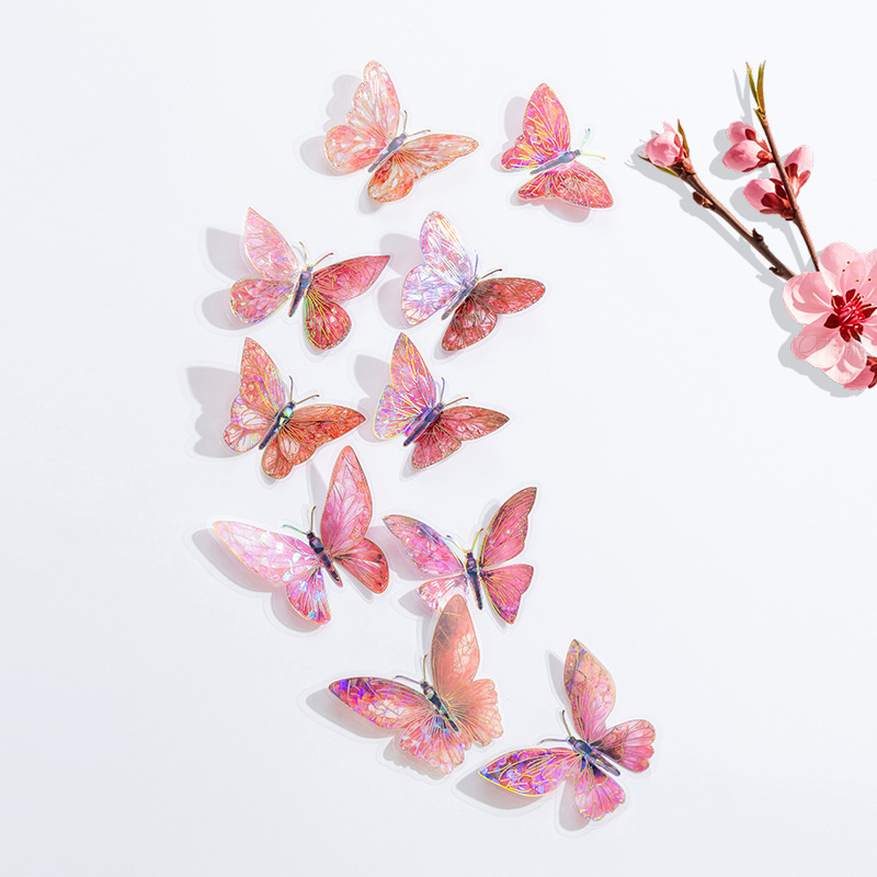 Estampado de oro mariposa 3D estereoscópico pegatinas de pared boda fiesta de cumpleaños hogar fondo decoración de pared pegatinas de alto nivel diy image 10