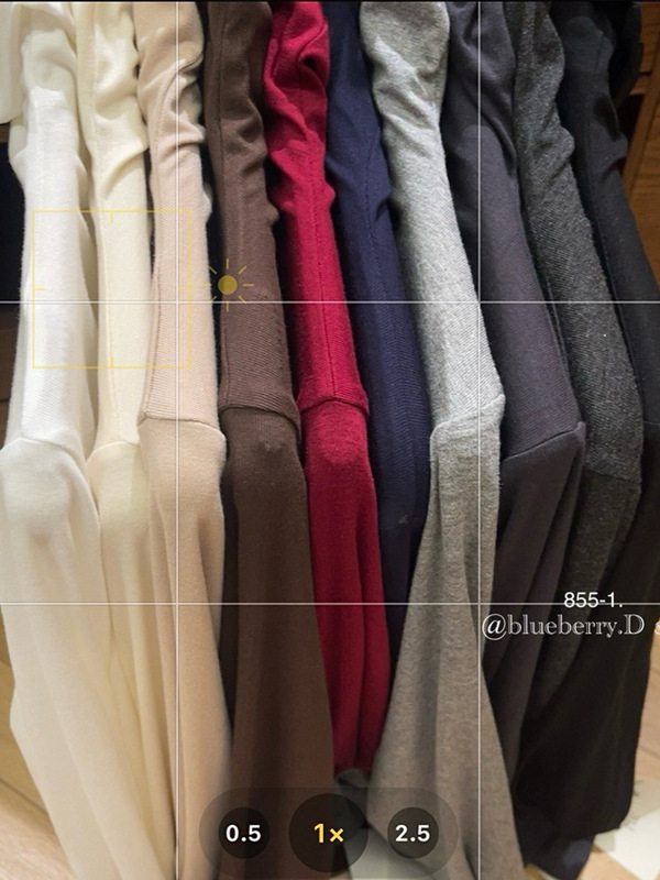 BlueberryD ハイネック長袖ボトリングシャツレディース秋冬Tシャツ、高級感のあるインナー、スリムフィットのカスタマイズ|undefined