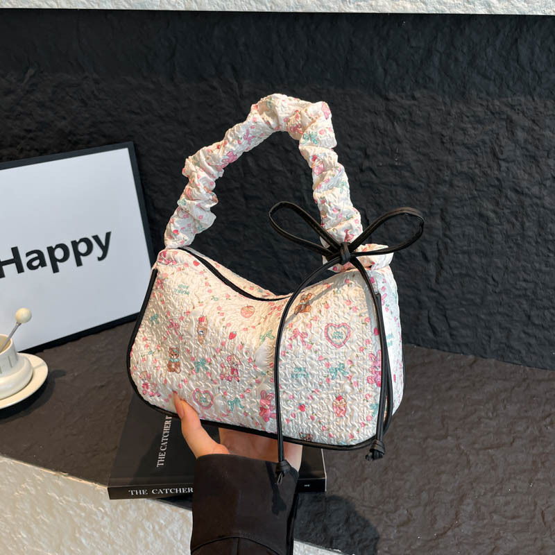 Bolsos lindos bajo las axilas bolsas de palo 2025 nuevos dulces muñecas de dibujos animados bolsas de hombro multifuncional bolsas de estudiantes casuales