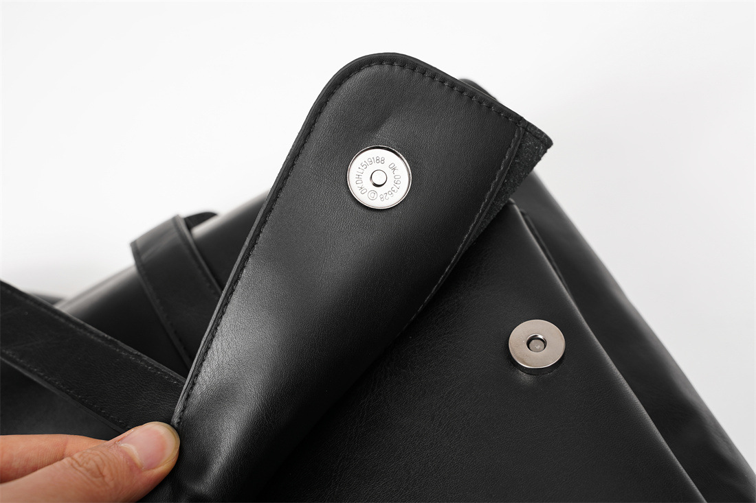 Black Oil Wax Leather Backpack 11