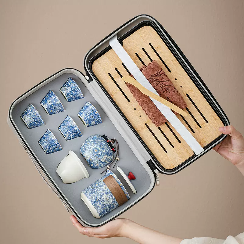 旅行茶具套装便携式功夫茶具户外陶瓷快客杯商务礼品批发定制logo