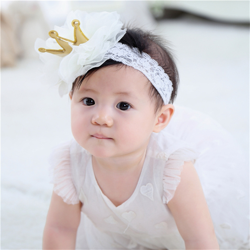 Fashion New Baby Hair Band Crown Grenadine Headwear Hair Accessories display picture 4