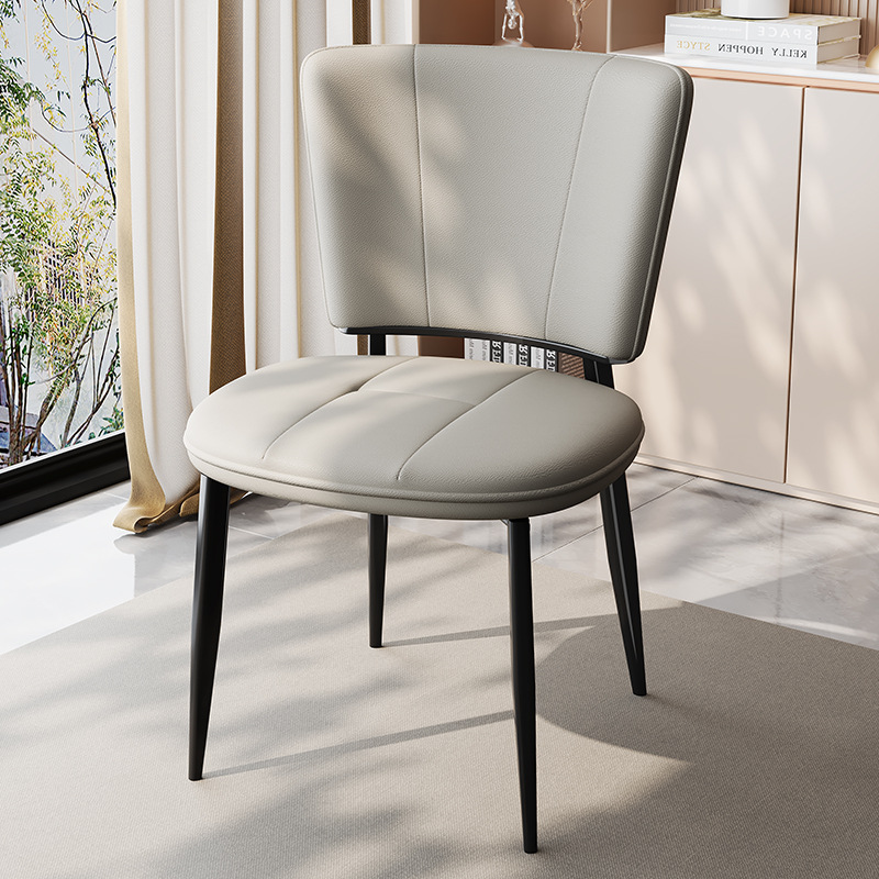 Sillas de comedor italianas simples sillas de respaldo de diseño de alta gama de comedor de cuero de paquete suave