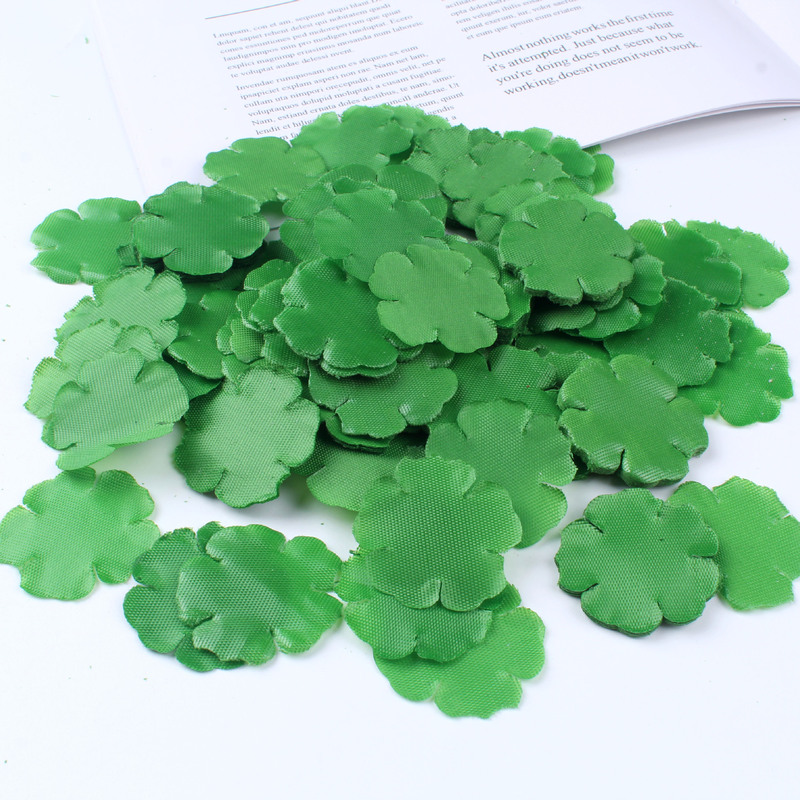 Wholesale artificial cloth Green Leaf small torus tree leaf DIY hand woven garlands accessories material five petal green leaf