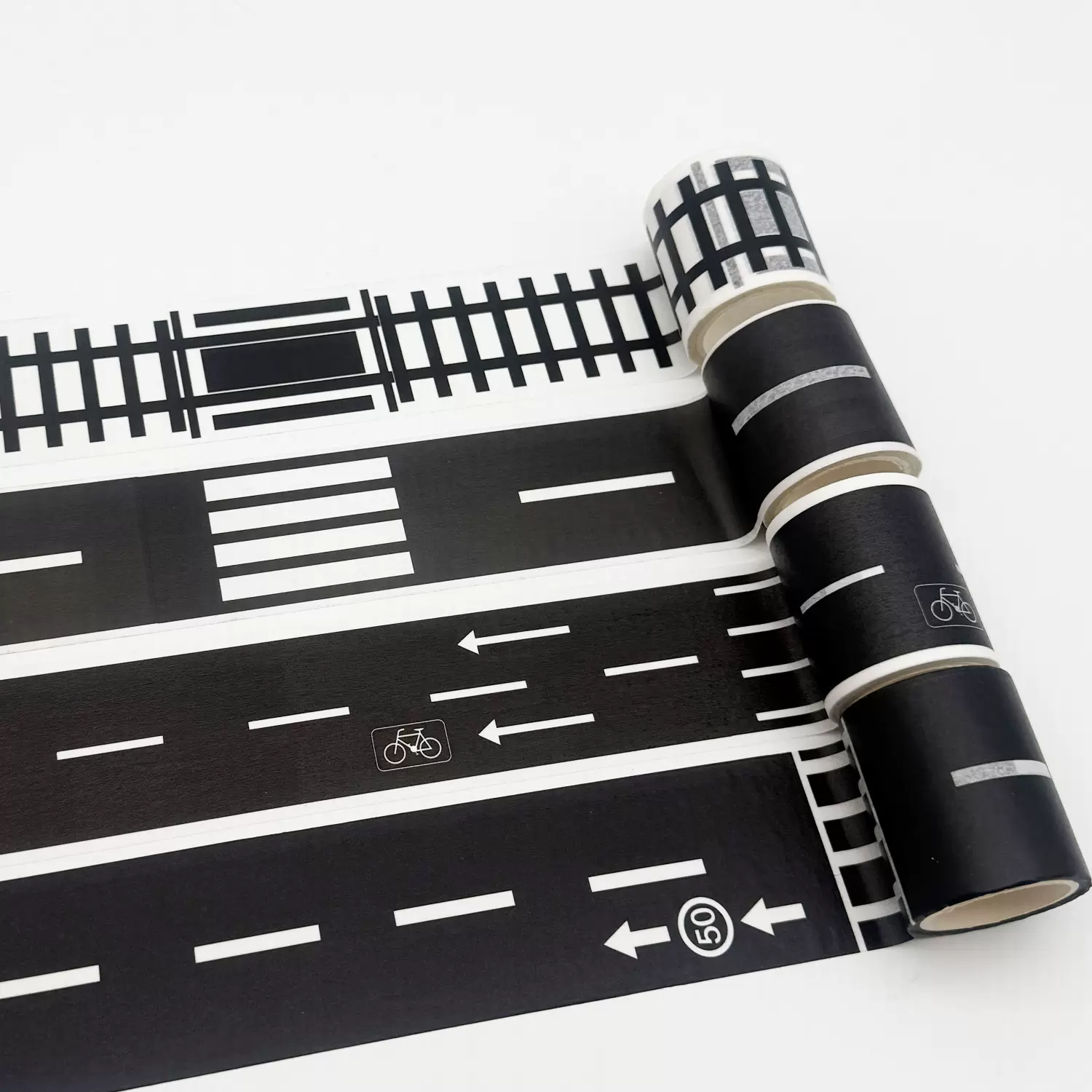 跨境儿童交通DIY公路铁路轨道道路胶带和纸胶带装抖音亚马逊批发