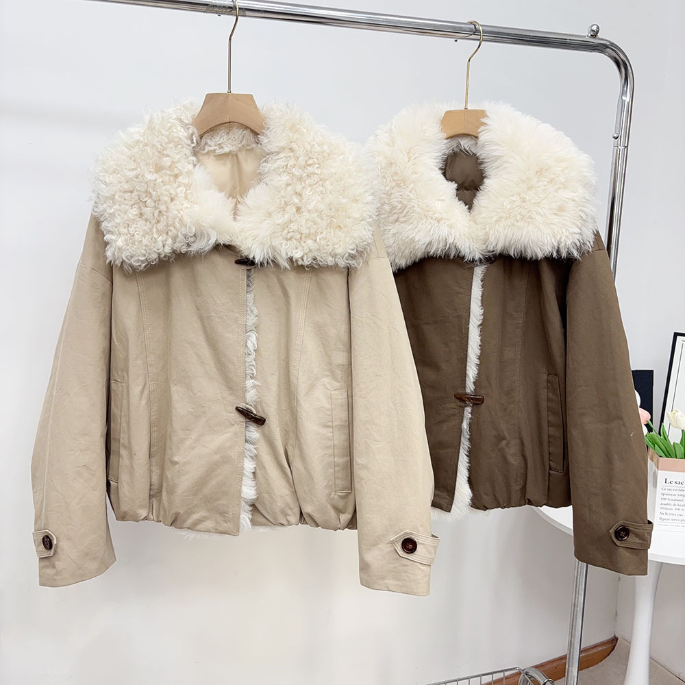 Luxurious Velvet Warm Place ~ Detachable Cashmere Fur One-Piece Fur Collar 90 White Goose down Jacket Parka down Jacket for Women