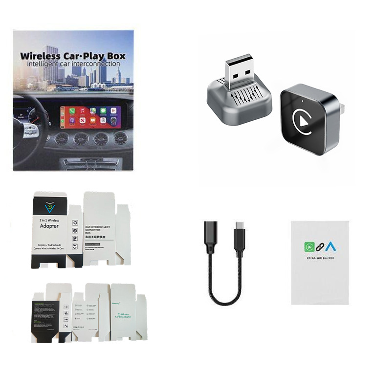 Cross-Border Wireless Carplay Conversion Box with Automatic Reconnection Without Dropping the Connection, Siri Activation, High-Definition Screen Projection, Manufacturer Wholesale